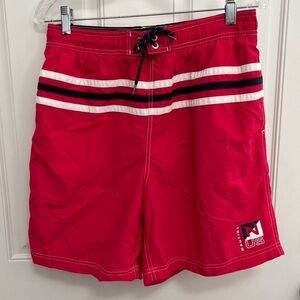 Nautica red swim shorts size medium Y2K